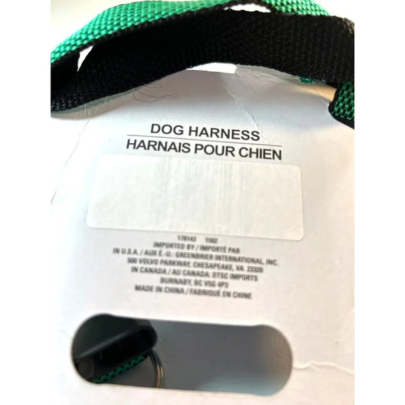 Greenbrier Dog Harness Adjustable Green/Black Size L New - Picture 4 of 5